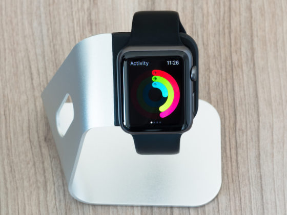 Apple Watch on a Silver Stand