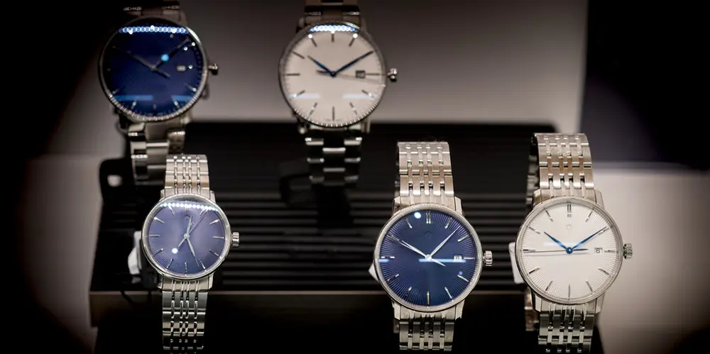 Luxury watches in a store