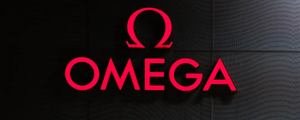 Detail of the Omega store logo