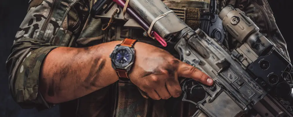 Military with watch