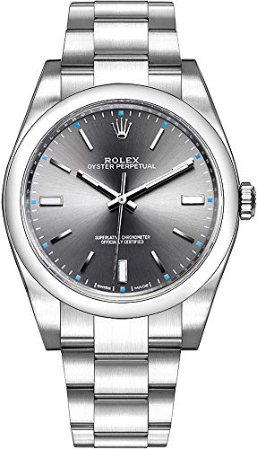 Rolex Oyster Perpetual 114300 Dark Rhodium Dial Mens Watch