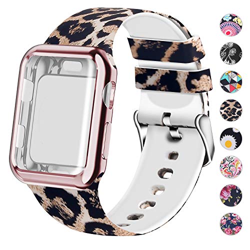 Huishang Compatible for Apple Watch Band with Screen Protector Case
