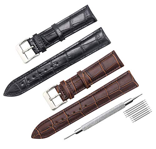 CIVO 2 Packs Genuine Leather Watch Bands